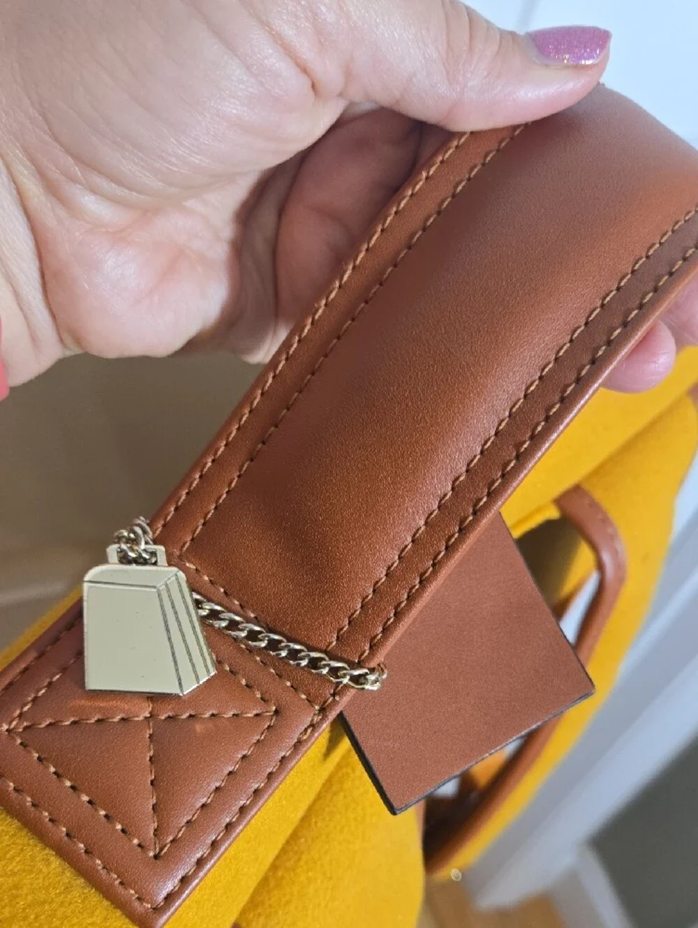 Men's Yellow Casual Backpack with Top Handle and Front Zip